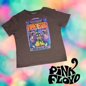 Women's Pink Floyd Queen Elizabeth Hall Band T-shirt Photo Logo Front Brown M